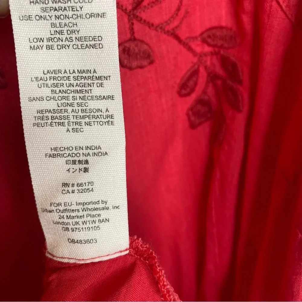 Free People Birds Of A Feather Coral Red Embroidered Sleveless Mini Dres… - Picture 16 of 16
